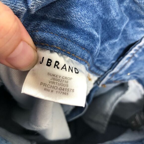 J Brand x Revolve Sukey High Waist Raw Edge Straight Leg Crop Jeans Size 26 - Picture 7 of 9